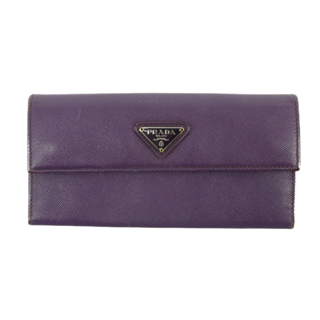 Prada Saffiano Leather Purple Long Wallet  #3082
