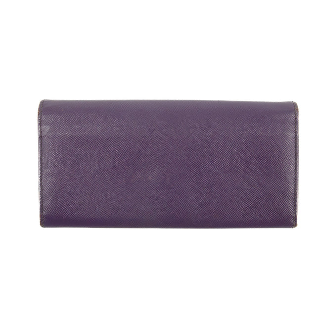 Prada Saffiano Leather Purple Long Wallet  #3082