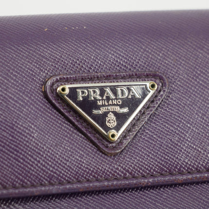 Prada Saffiano Leather Purple Long Wallet  #3082
