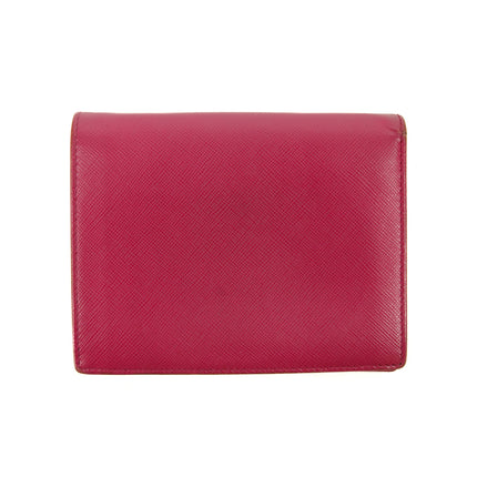 Prada Hot Pink Saffiano Lux Trifold Wallet #3100