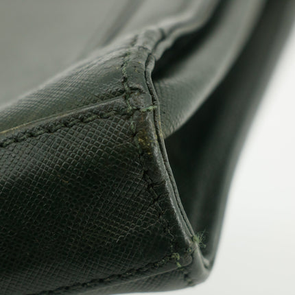 Burberry Green Leather Vintage Clutch Bag #3165