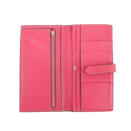 Hermes Burgundy Leather Bearn Soufflet Wallet #3397