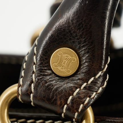 Celine Dark Brown Leather Boogie Tote Bag #3424