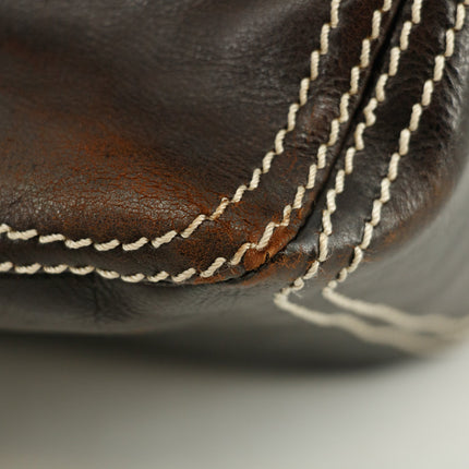 Celine Dark Brown Leather Boogie Tote Bag #3424