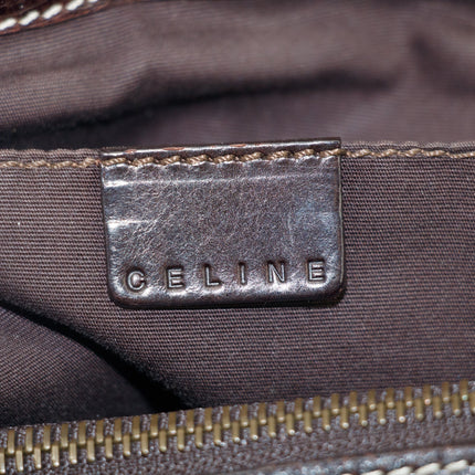 Celine Dark Brown Leather Boogie Tote Bag #3424