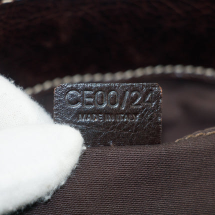 Celine Dark Brown Leather Boogie Tote Bag #3424