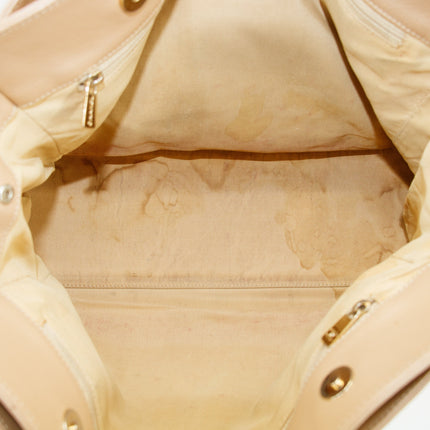 Chanel Caviar Skin Beige 2Way Executive Tunlock Shoulder Bag #3442