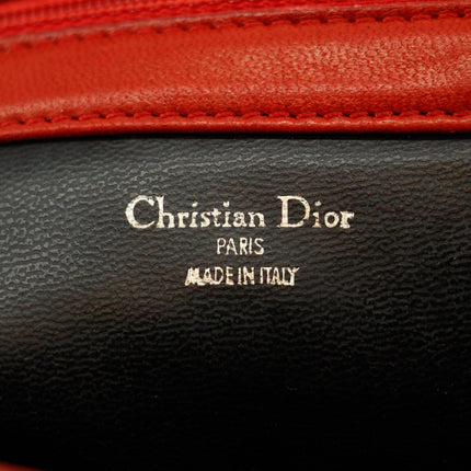 Christian Dior CD Red Leather Vintage Handbag  #3446