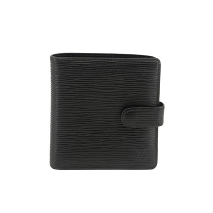 Louis Vuitton Black Epi Compact Bifold Wallet #3530