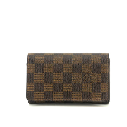 Louis Vuitton Damier Ebene Brown Porte Tresor Wallet #3531