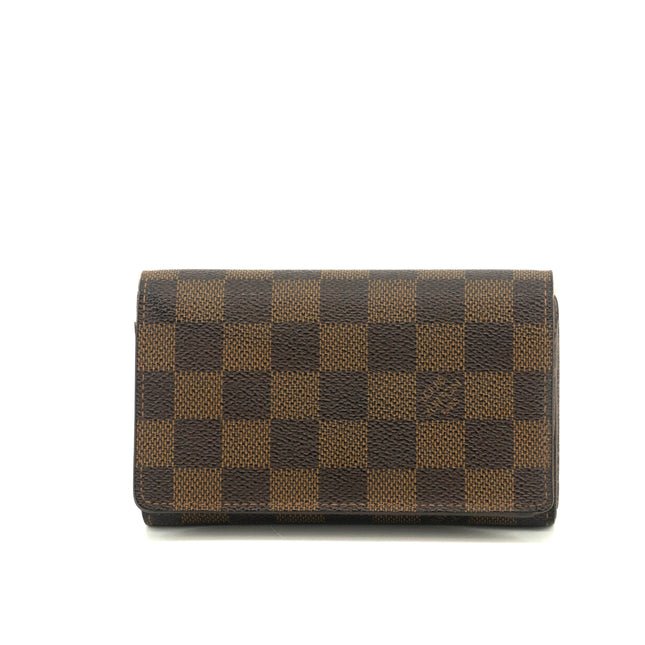 Louis Vuitton Damier Ebene Brown Porte Tresor Wallet #3531