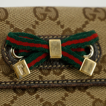 Gucci GG Canvas Beige Bow Long Wallet #3585