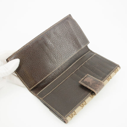 Gucci GG Canvas Beige Bow Long Wallet #3585