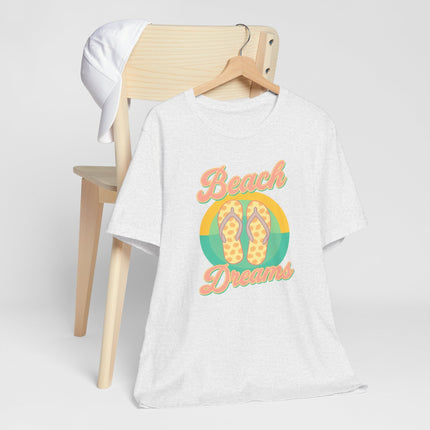 Beach Dreams Unisex Jersey Tee, Flip Flop Summer Shirt, Vacation Outfit, Beach Lover Gift, Casual Summer Wear