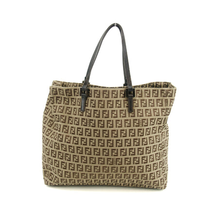 Fendi FF Zucchino Beige Canvas Shoulder Bag #3607