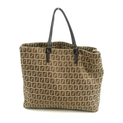 Fendi FF Zucchino Beige Canvas Shoulder Bag #3607