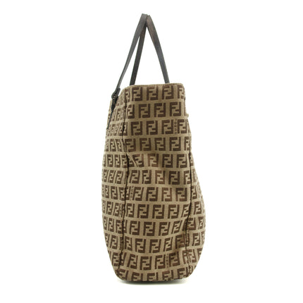 Fendi FF Zucchino Beige Canvas Shoulder Bag #3607