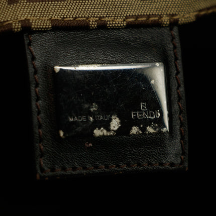 Fendi FF Zucchino Beige Canvas Shoulder Bag #3607