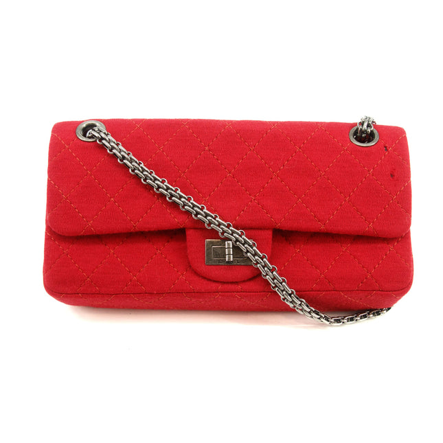 Chanel Cotton Red 2.55 East West Quilted Shoulder Bag #3635