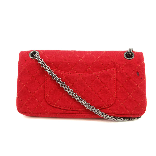 Chanel Cotton Red 2.55 East West Quilted Shoulder Bag #3635