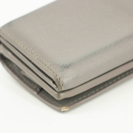 Saint Laurent YSL Grey Leather Trifold Compact Wallet #3703