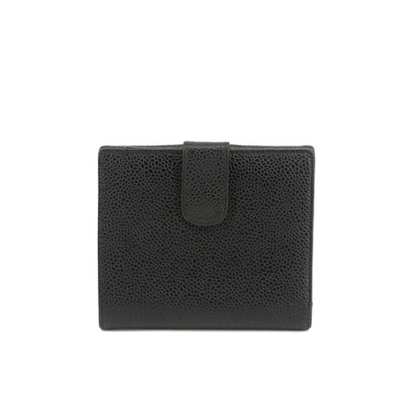 Chanel Caviar Skin Black Compact Bifold Wallet #3714
