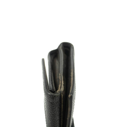 Chanel Caviar Skin Black Compact Bifold Wallet #3714