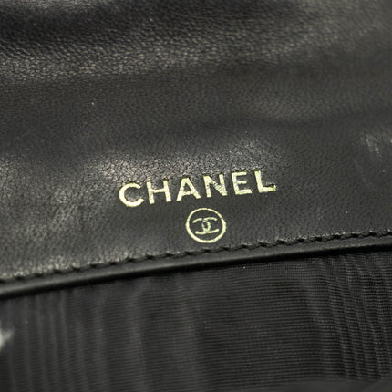 Chanel Caviar Skin Black Compact Bifold Wallet #3714