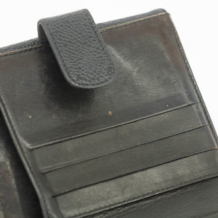 Chanel Caviar Skin Black Compact Bifold Wallet #3714
