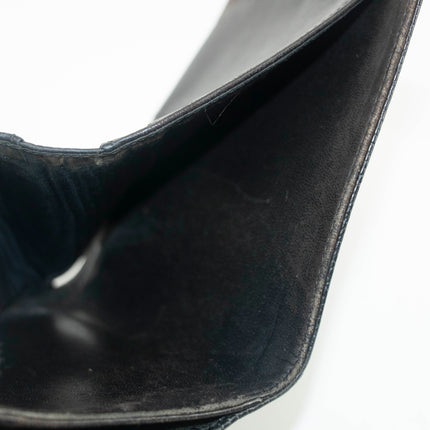 Chanel Caviar Skin Black Compact Bifold Wallet #3714