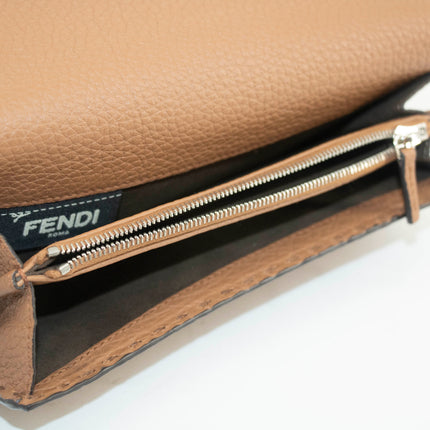 Fendi Brown FF Zucca Leather Long Wallet #3717