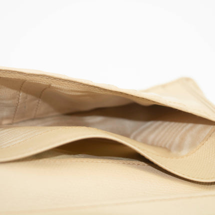 Chanel Beige Leather Long Bifold Wallet #3719