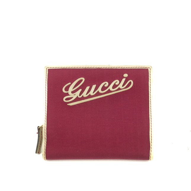 Gucci Pink x White Nylon Compact Wallet #3863