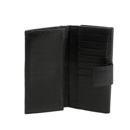 Gucci GG Vintage Black Canvas x Leather Sherry Line Long Wallet #3938