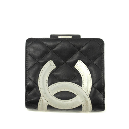 Chanel Quilted Cambon Black Compact Wallet #3946