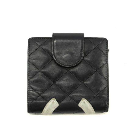 Chanel Quilted Cambon Black Compact Wallet #3946