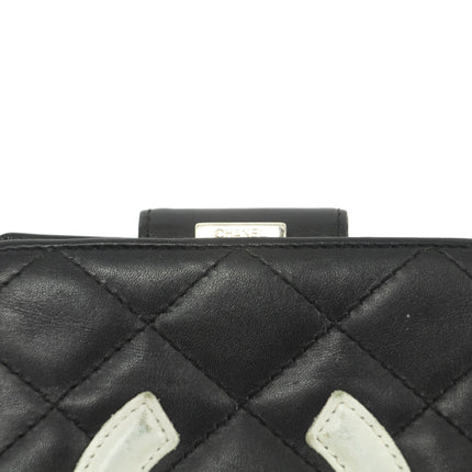 Chanel Quilted Cambon Black Compact Wallet #3946