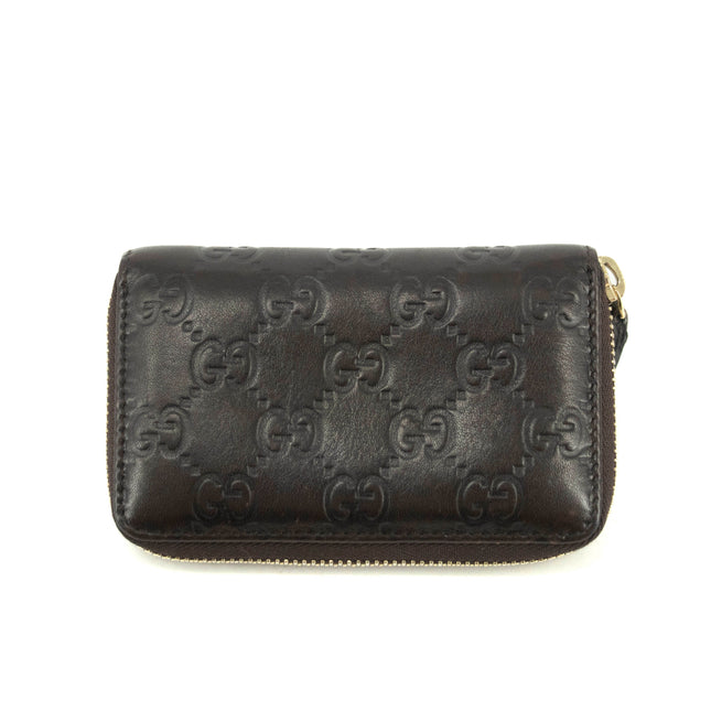 Gucci Guccissima Zip Around Card Case Brown #3949