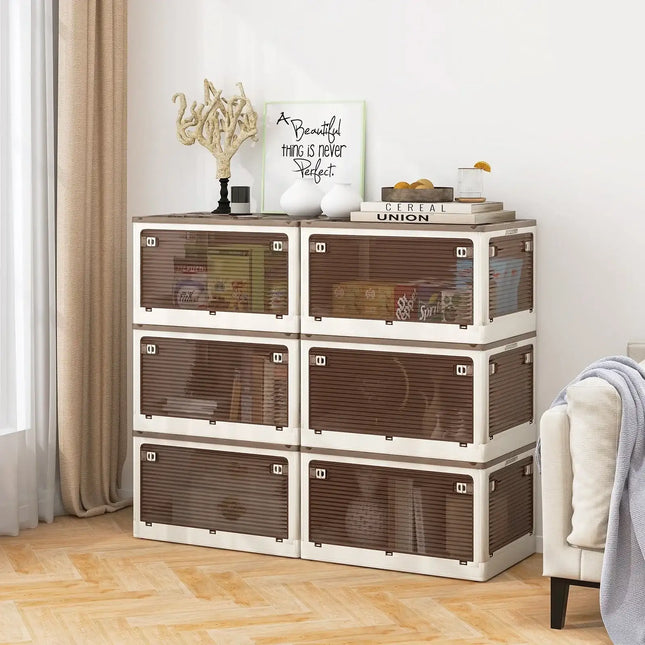 3-Pack Stackable Storage Bins with Lids with 5 Opening Ways-18 Gal