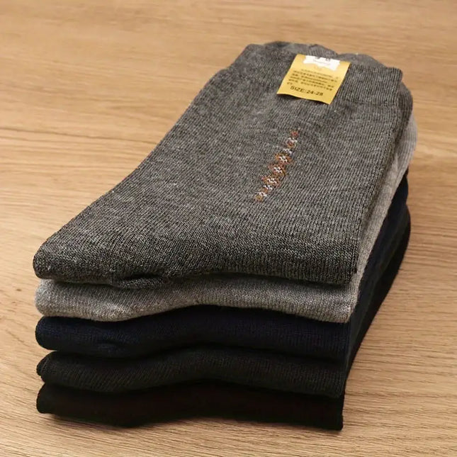 5/10 Pairs Of Men's Trendy Simple Solid Crew Socks, Breathable Comfy Casual Unisex Socks For Men's Outdoor Wearing All Seasons Wearing