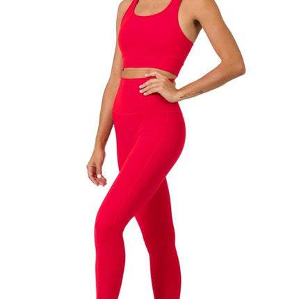 Athletic Racerback Tank Top & Leggings Set