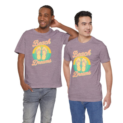 Beach Dreams Unisex Jersey Tee, Flip Flop Summer Shirt, Vacation Outfit, Beach Lover Gift, Casual Summer Wear