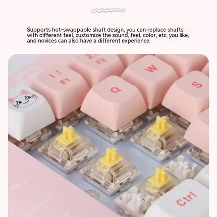 Wireless Bluetooth E-sports Games Cute Mini Office Mechanical Keyboard