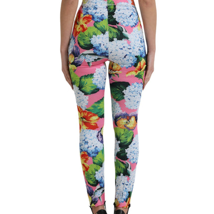 Dolce & Gabbana Multicolor Floral High Waist Leggings Pants