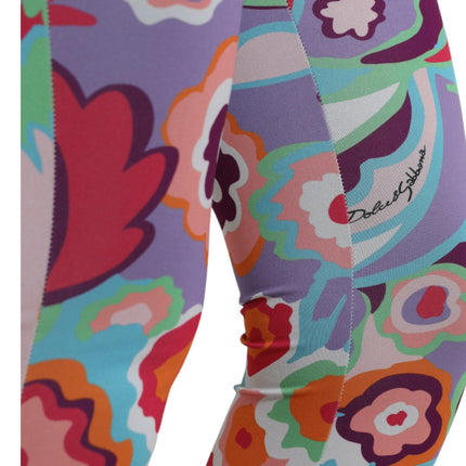 Dolce & Gabbana Multicolor Floral High Waist Leggings Pants