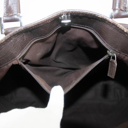 Gucci GG Canvas Coated Supreme Beige x Brown Leather Shoulder Bag #4675