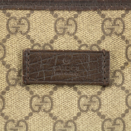 Gucci GG Canvas Coated Supreme Beige x Brown Leather Shoulder Bag #4675