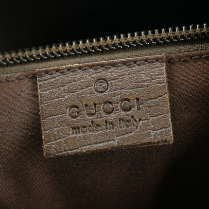 Gucci GG Canvas Coated Supreme Beige x Brown Leather Shoulder Bag #4675