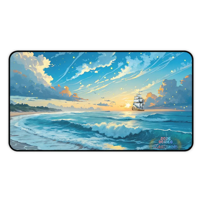 Desk Mat — Ocean Sunset Sailing Beach Scene Mouse Pad