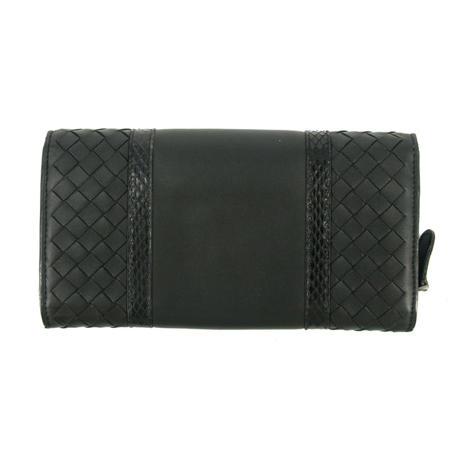 Bottega Veneta Intrecciato Black Bifold Long Wallet #5197